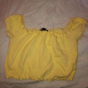 Yellow curly crop top!